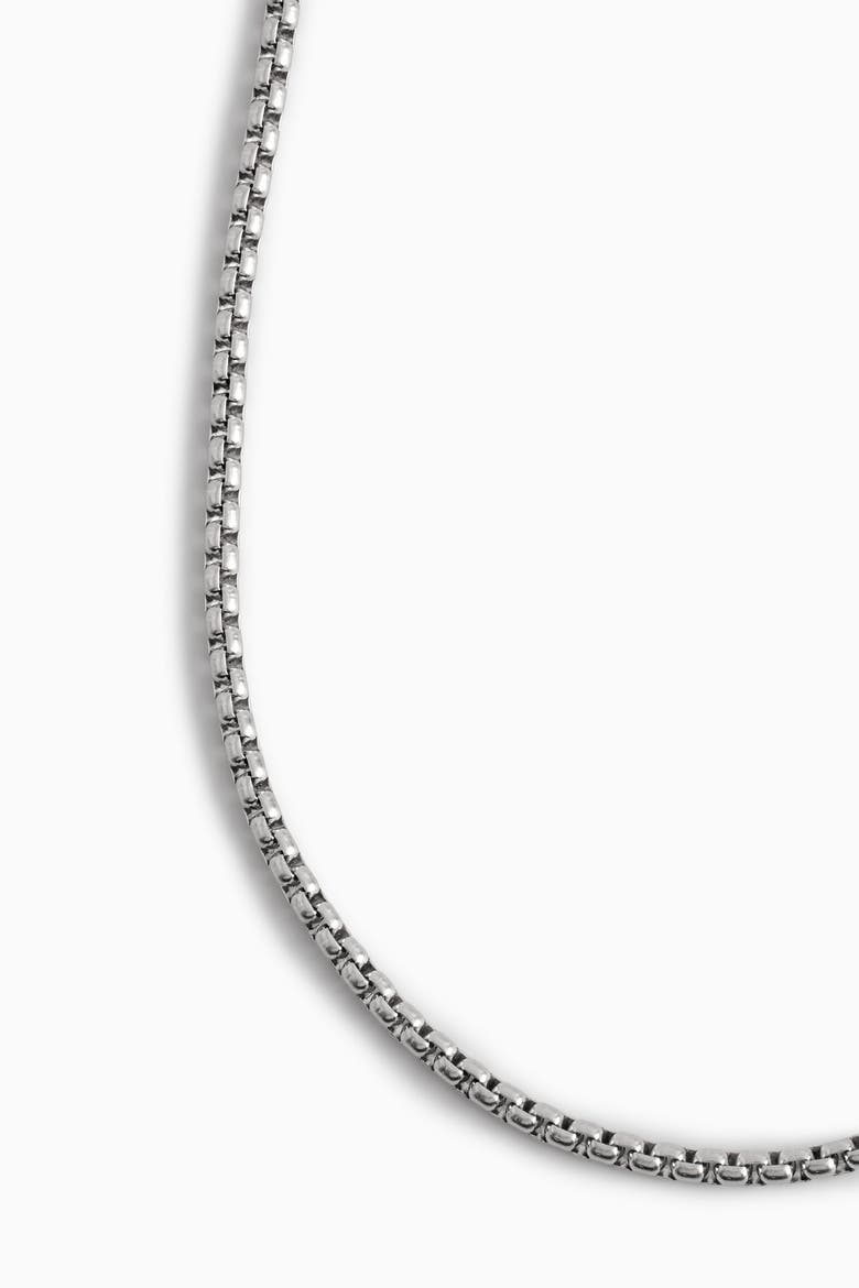 Box-chain Necklace, Alternate, color, SILVER