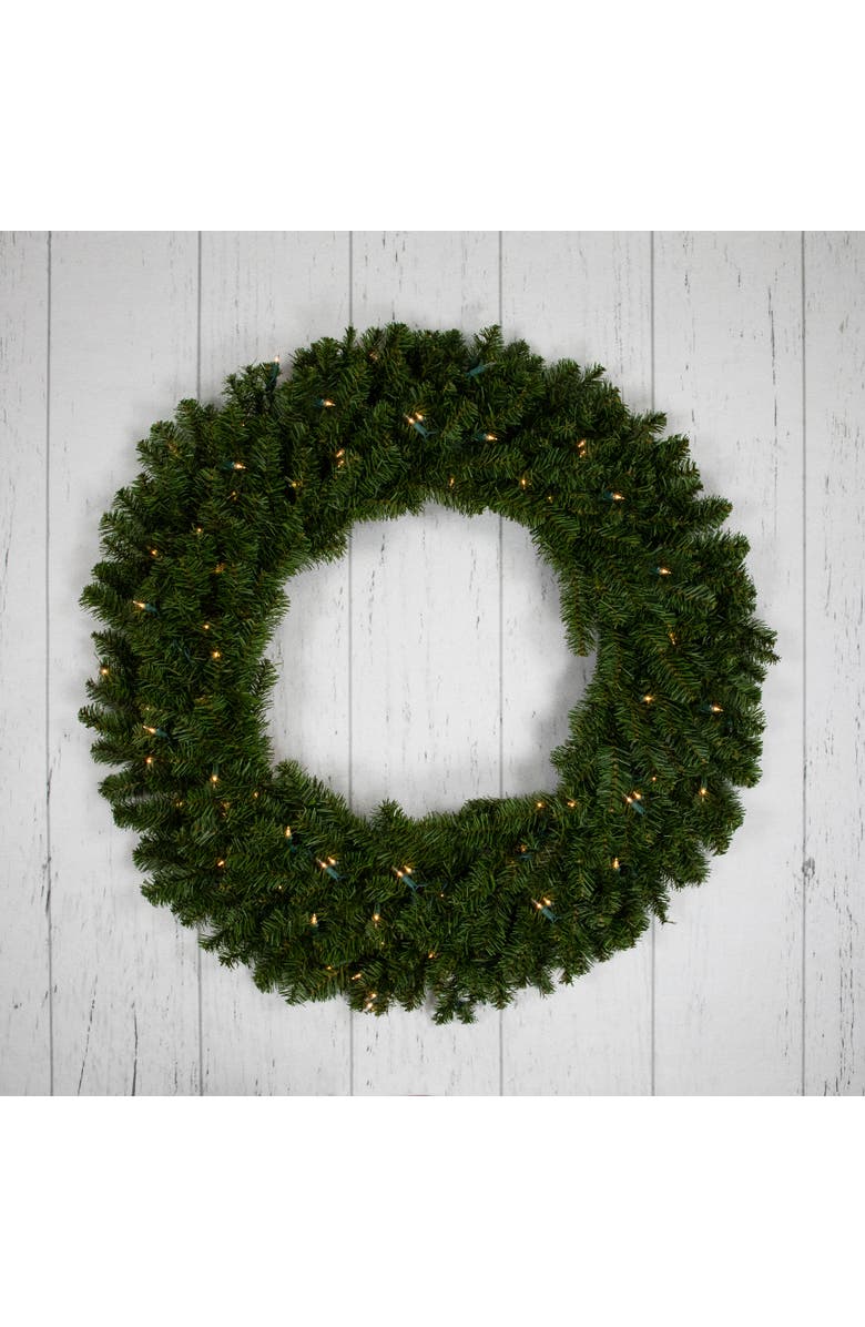 Northlight Pre-Lit Canadian Pine Artificial Christmas Wreath - 36" - Clear Lights, Alternate, color, 