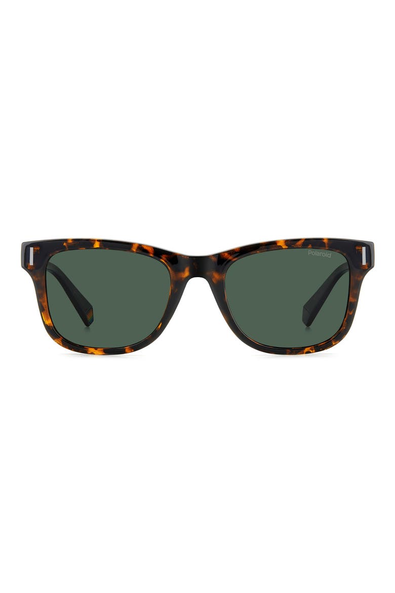 51mm Polarized Square Sunglasses, Main, color, HAVANA/ GREEN POLARIZED