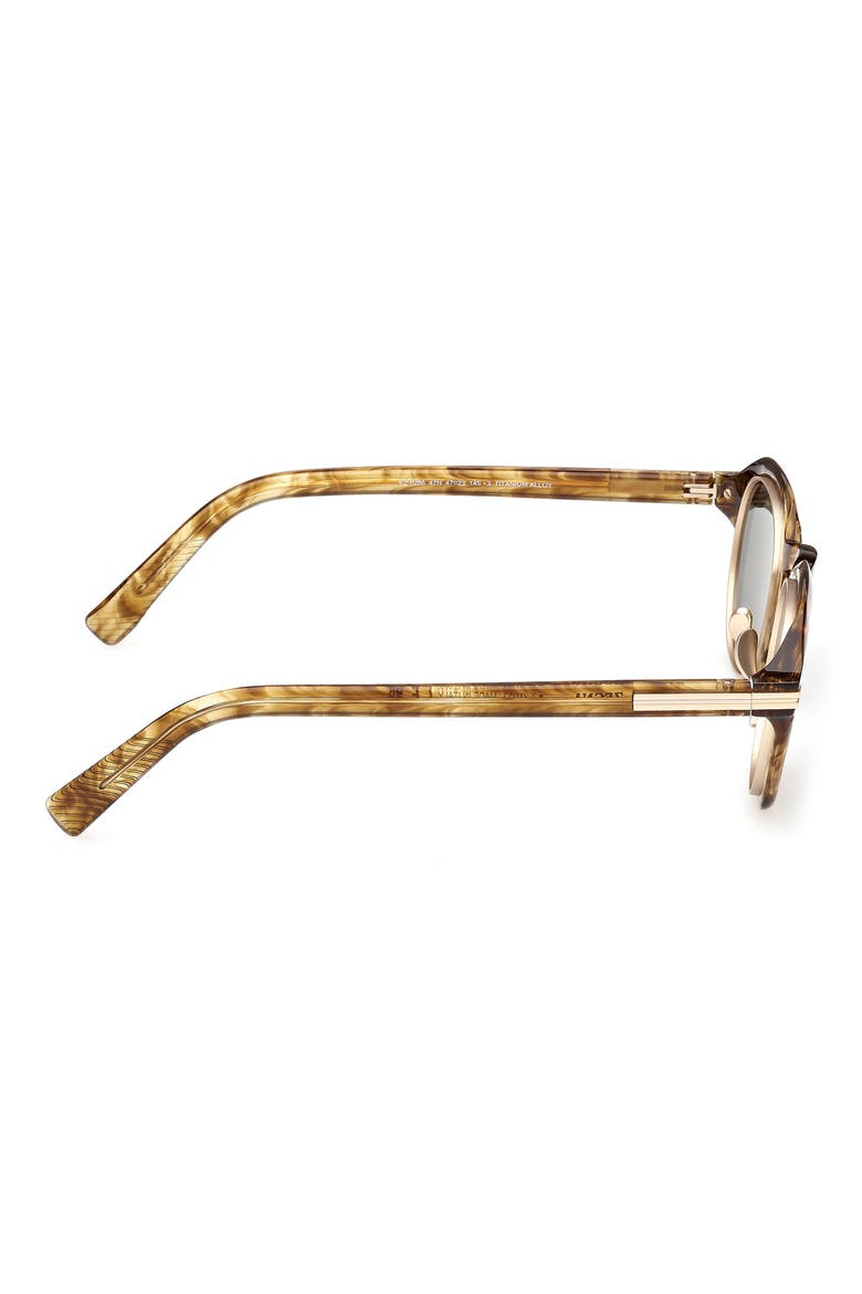 47mm Round Sunglasses, Alternate, color, TRANSPARENT BROWN / GREEN