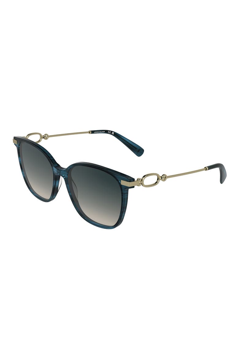 Foulonn 55mm Gradient Modified Rectangular Sunglasses, Alternate, color, STRIPED BLUE