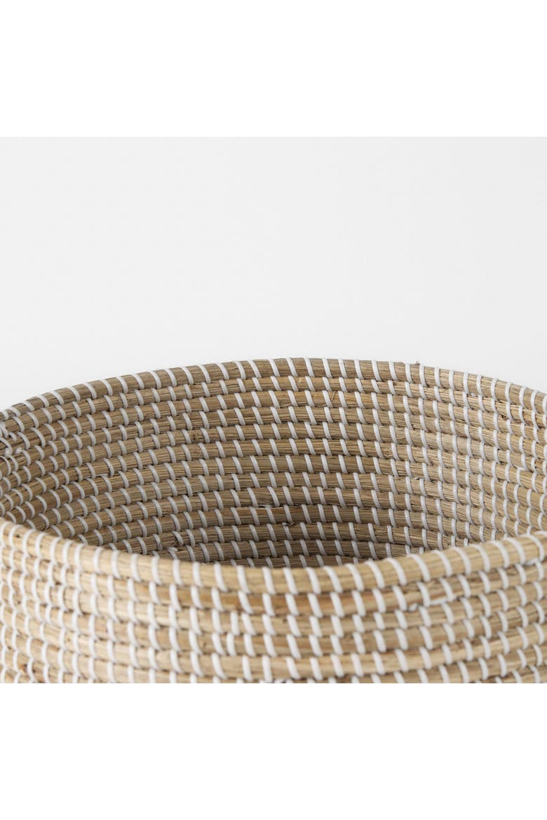 Maddie Set of 3 Seagrass Round Basket  with Handles, Alternate, color, Brown