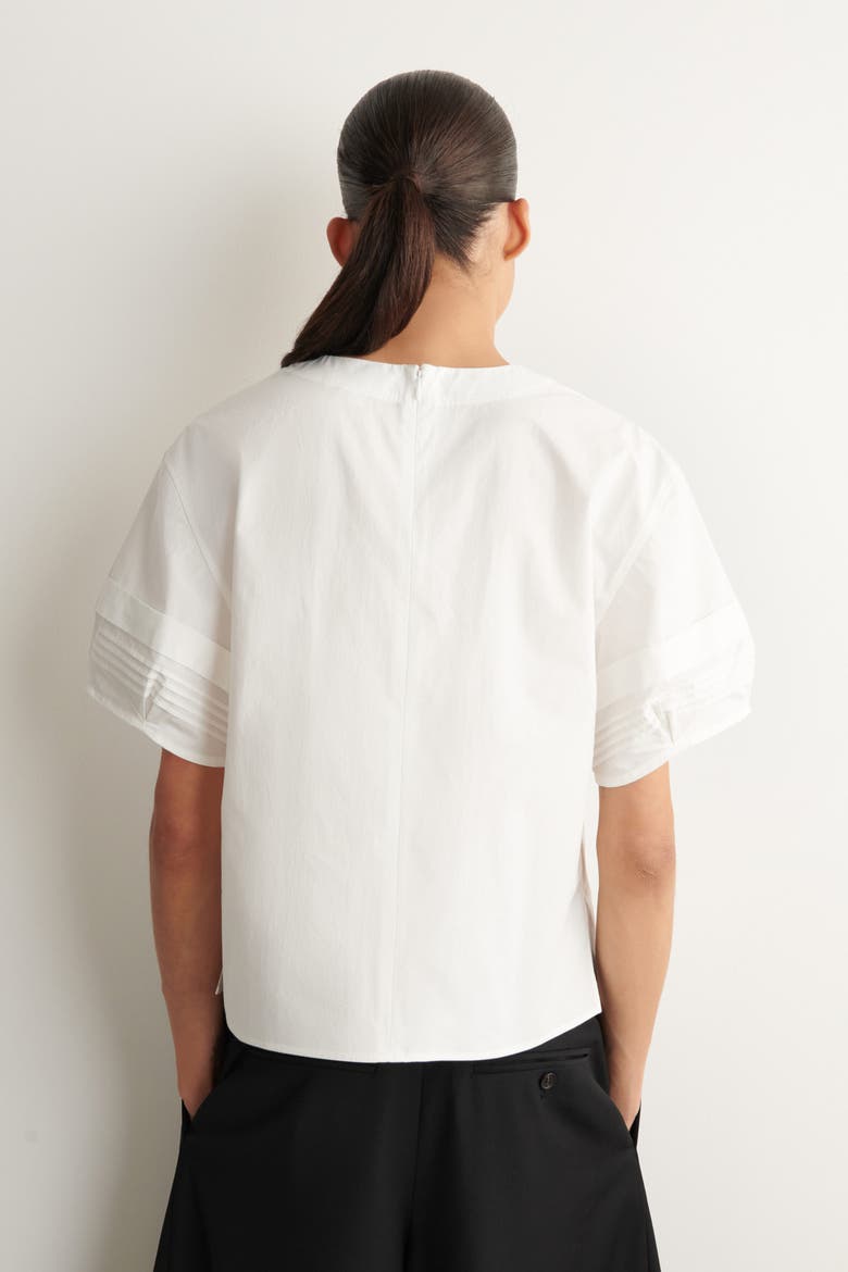 Pintucked Cotton Blouse, Alternate, color, OFF-WHITE