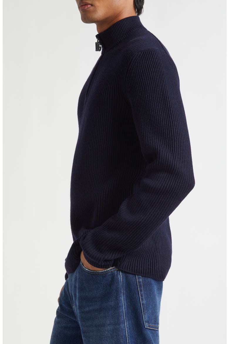 Virgin Wool Quarter Zip Sweater, Alternate, color, B6712 BLU