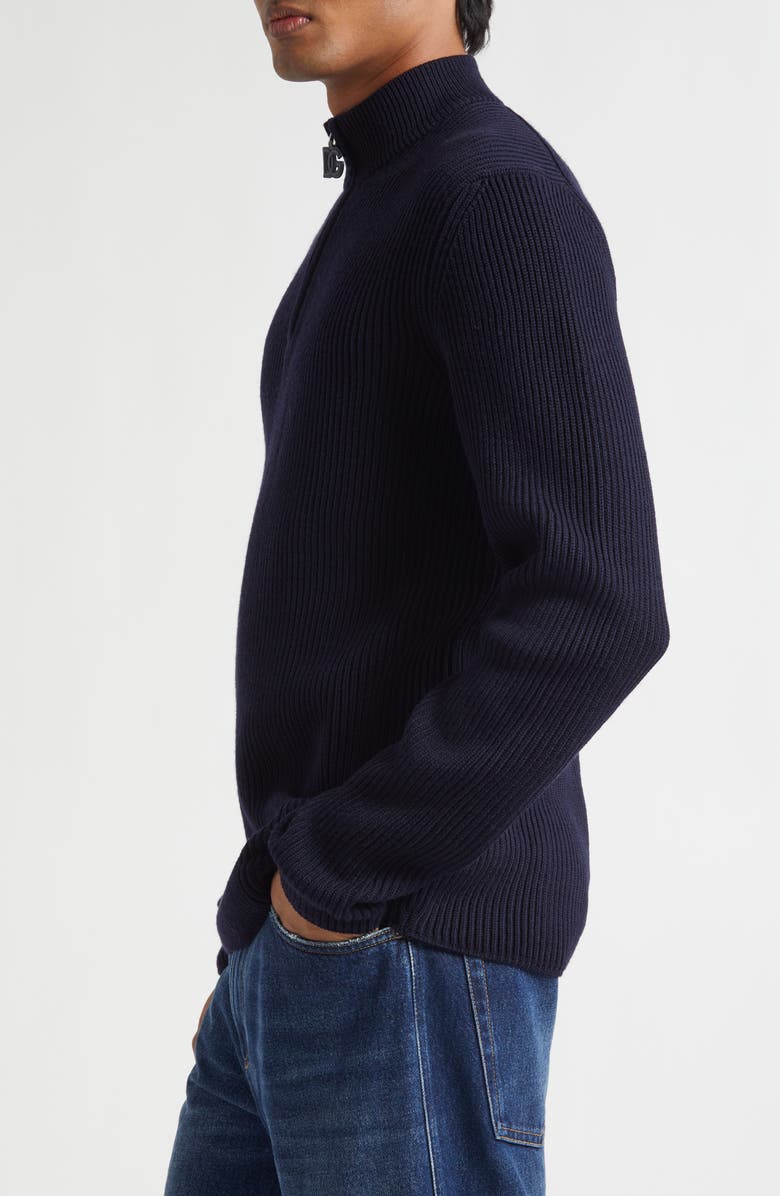 Dolce&Gabbana Virgin Wool Quarter Zip Sweater, Alternate, color, B6712 Blu