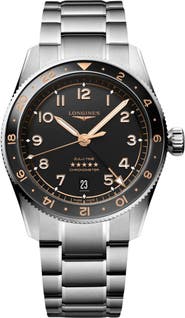 Longines Spirit Zulu Time GMT Automatic Bracelet Watch, 39mm