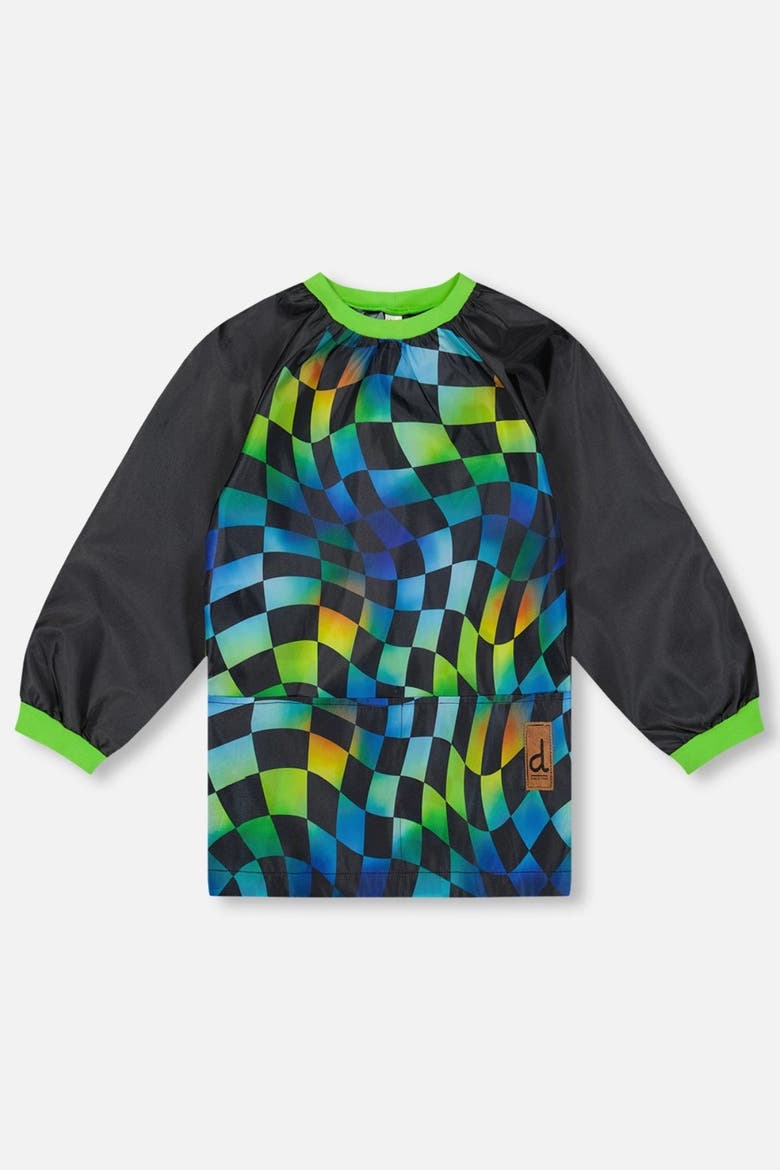 Checkered Durable Protective School Apron, Main, color, Blue Checkered Print