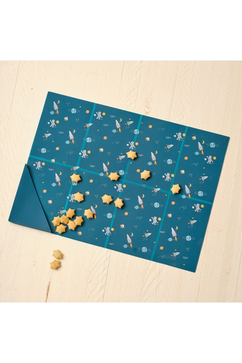 Silicone Foldable Placemat, Alternate, color, Space Galaxy Blue