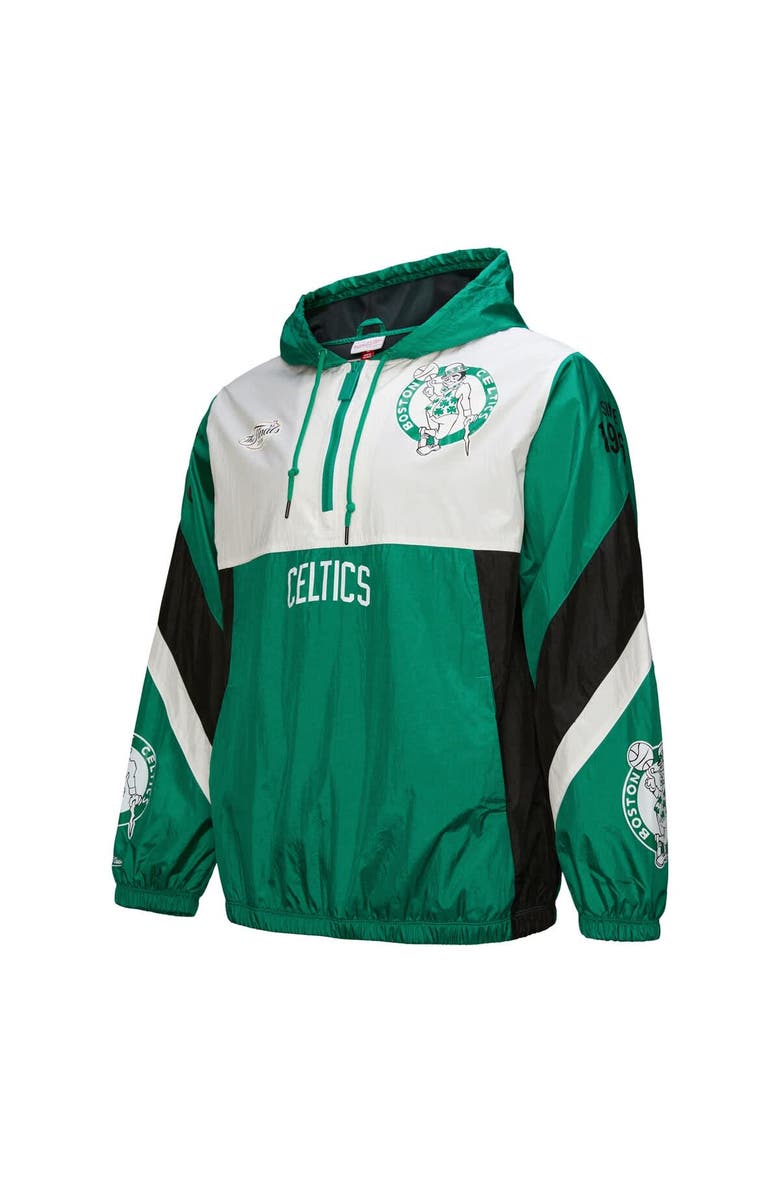 Mitchell & Ness Men's Mitchell & Ness Kelly Green Boston Celtics Hardwood Classics Team Origins Anorak Quarter-Zip Windbreaker Jacket, Alternate, color, Kelly Green