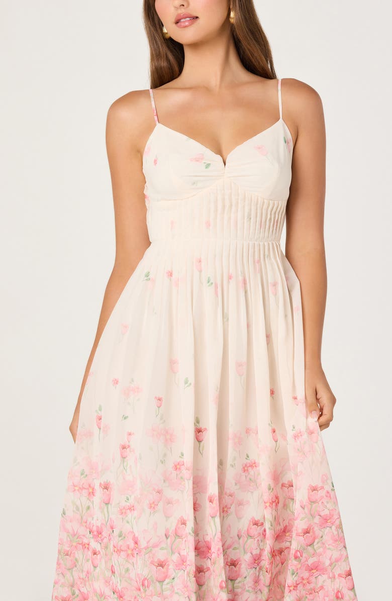 ASTR the Label Bellora Floral Midi Dress, Alternate, color, Pink Floral