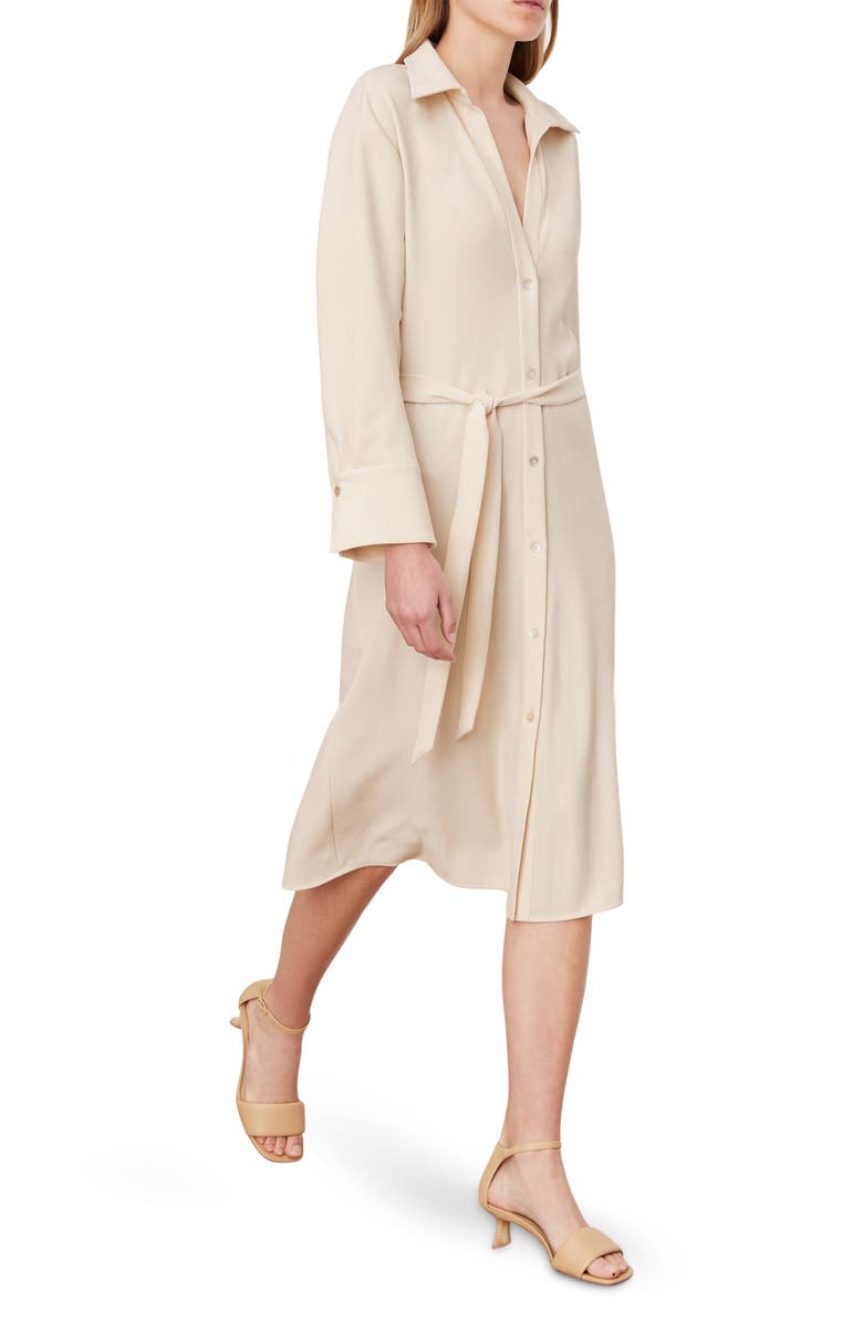Vince Long Sleeve Shirtdress, Alternate, color, Pale Sand