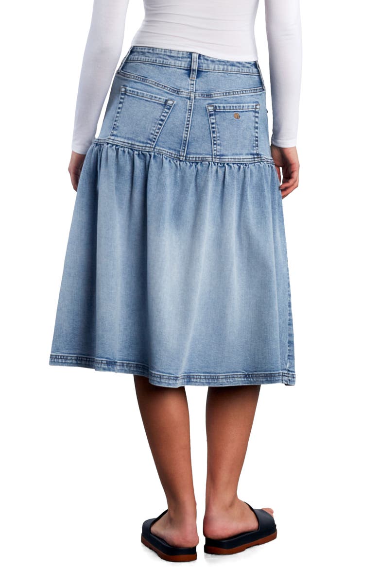 Petal Flounce Denim Midi Skirt, Alternate, color, DENIM DREAM