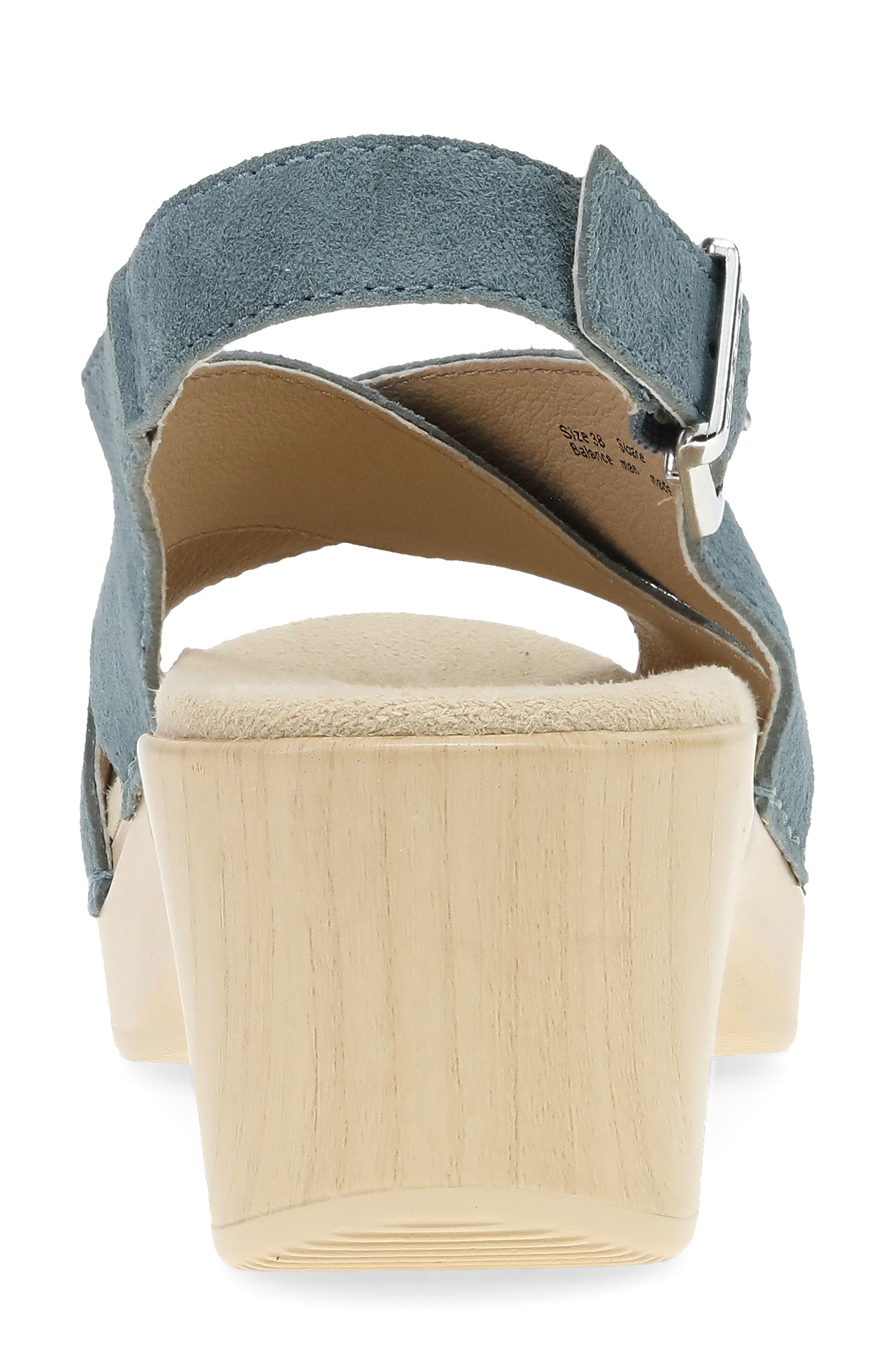 Dansko Sloane Slingback Platform Sandal, Alternate, color, Denim Suede