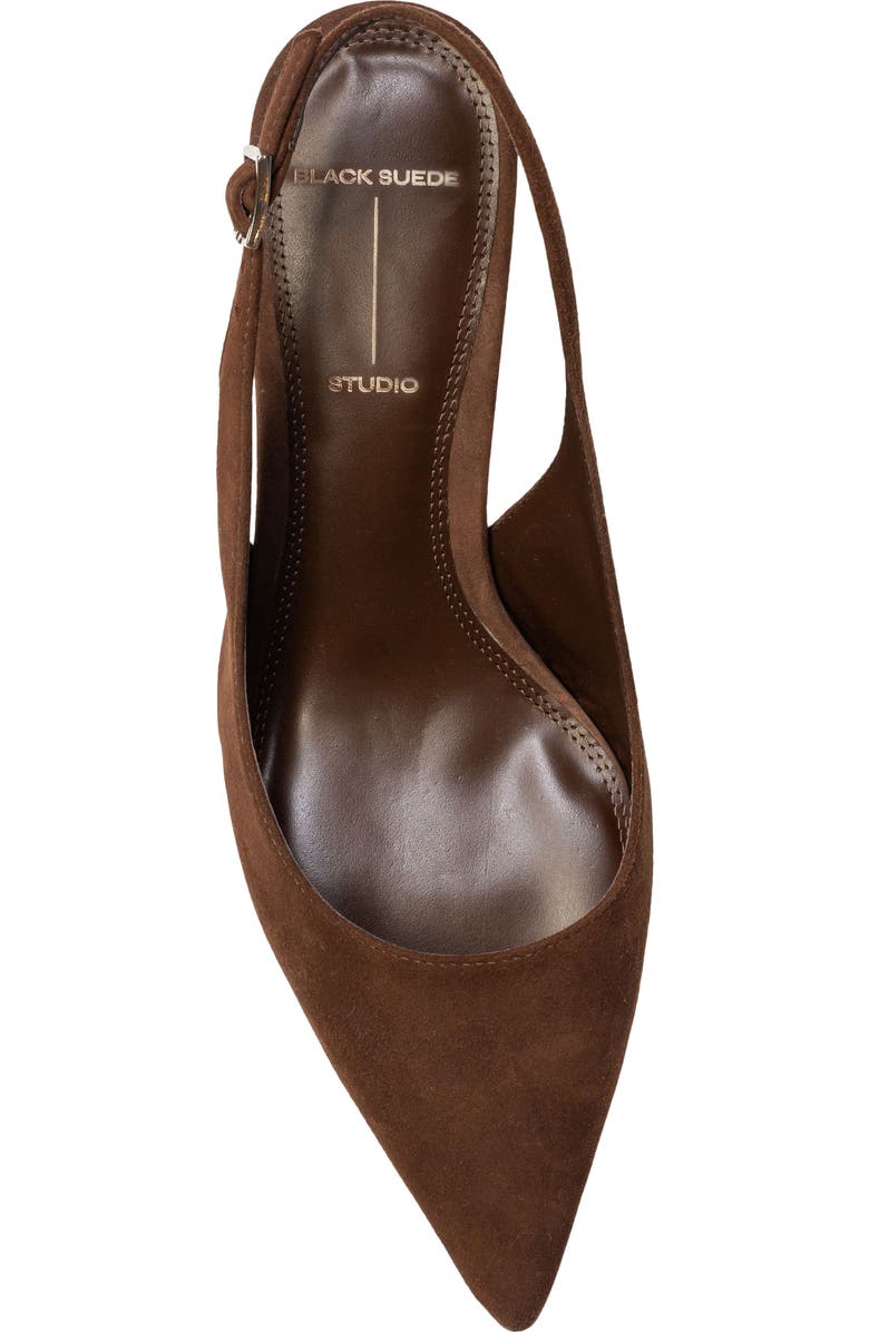 BLACK SUEDE STUDIO Alloy Pointed Toe Slingback Pump, Alternate, color, Brown
