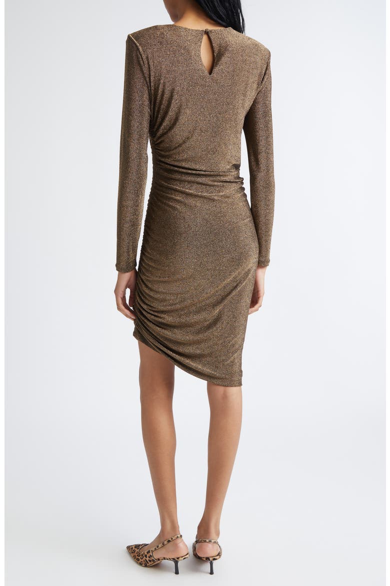 Cyrus Long Sleeve Ruched Body-Con Dress, Alternate, color, GUNMETAL