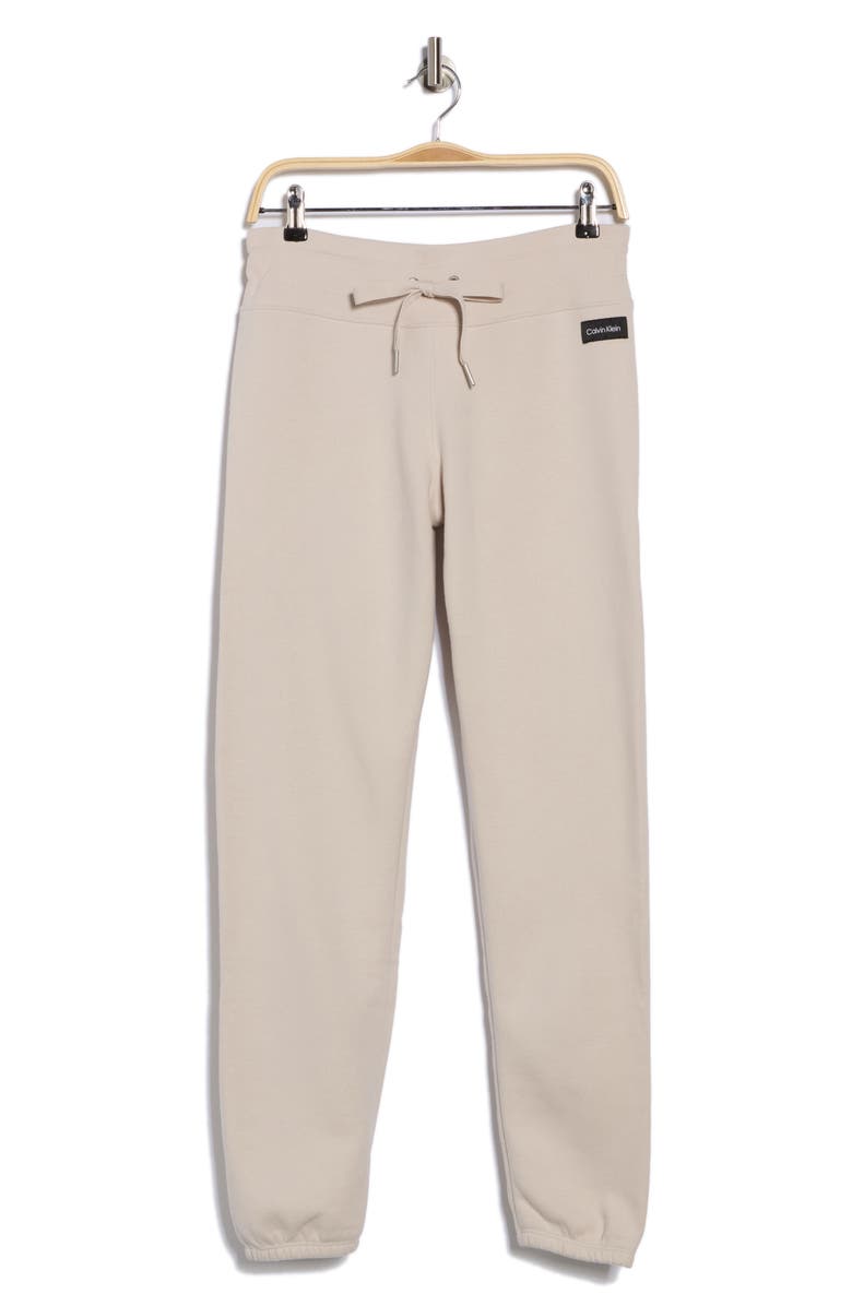 CALVIN KLEIN PERFORMANCE Logo Patch Slim Fit Sweatpants, Alternate, color, Chalk