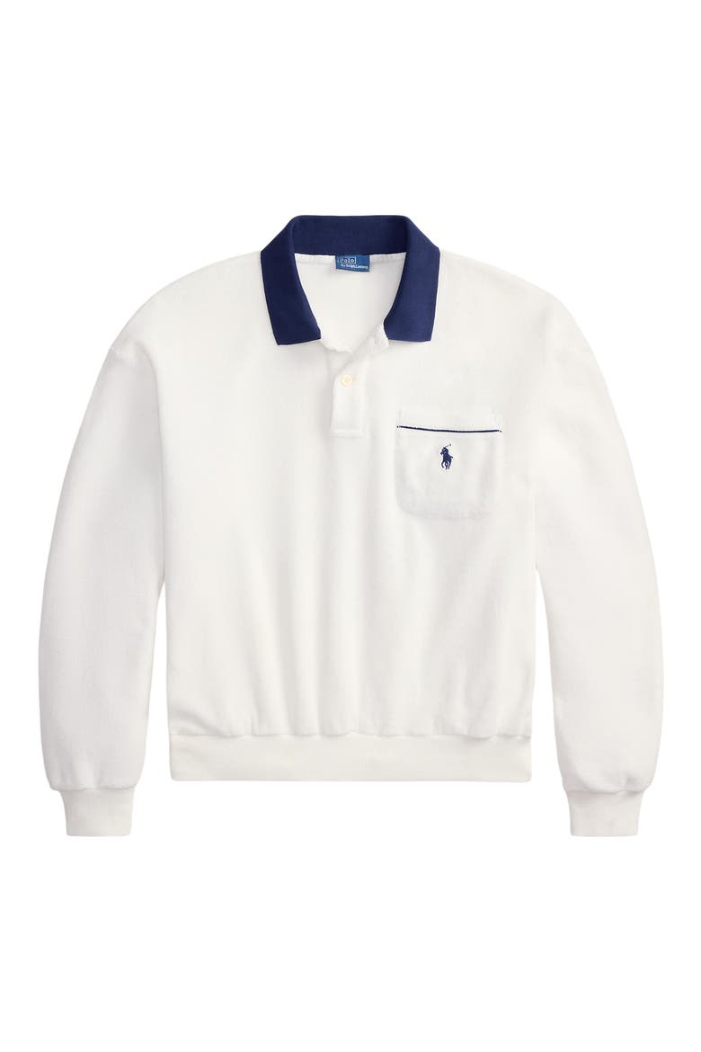 Cotton Blend French Terry Sweatshirt, Alternate, color, WHITE