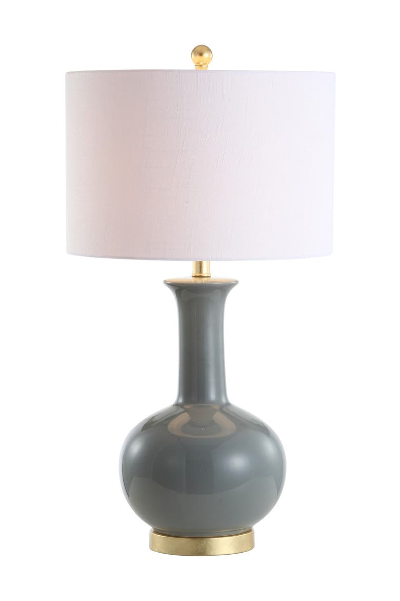 Brussels 27" Contemporary Transitional Ceramic/Metal LED Table Lamp, Main, color, Gray