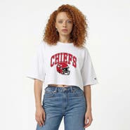 Champion Women's Champion White Kansas City Chiefs Boyfriend Cropped T-Shirt