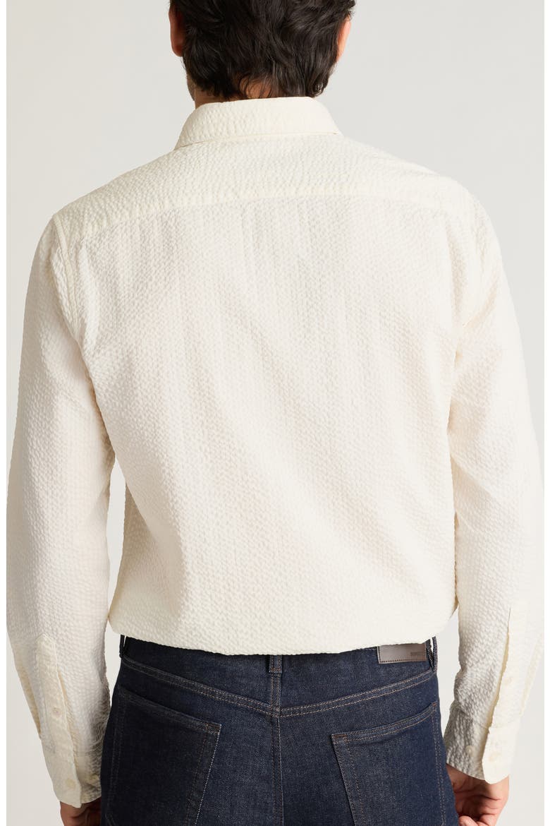 Everyday Slim Fit Cotton Seersucker Button-Down Shirt, Alternate, color, COCONUT MILK