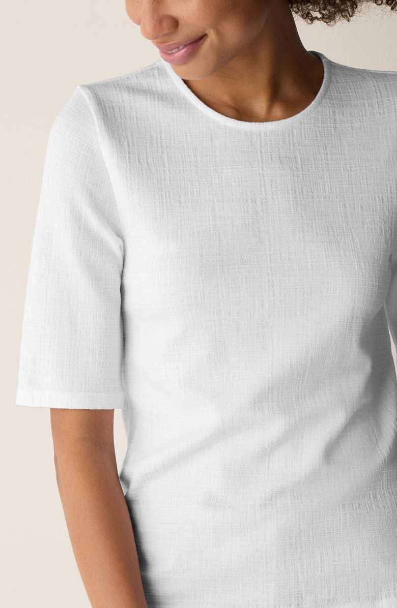 Eileen Fisher Short Sleeve Crewneck Top, Alternate, color, White