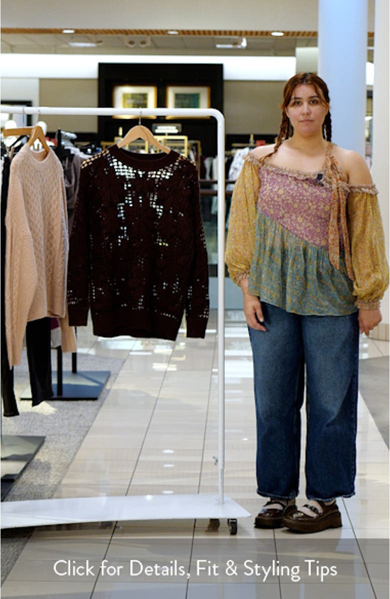 Magnolia Floral Open Stitch Sweater, sales video thumbnail