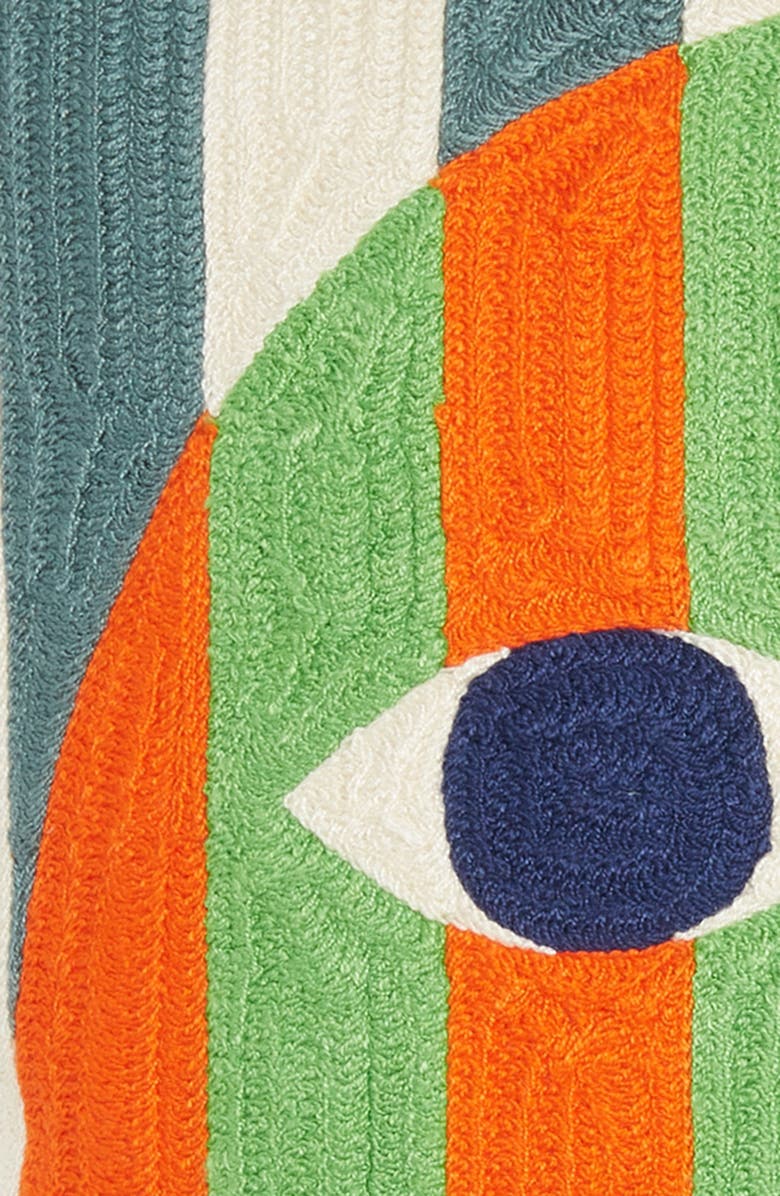 Dusen Dusen Face Embroidered Pillow, Alternate, color, 