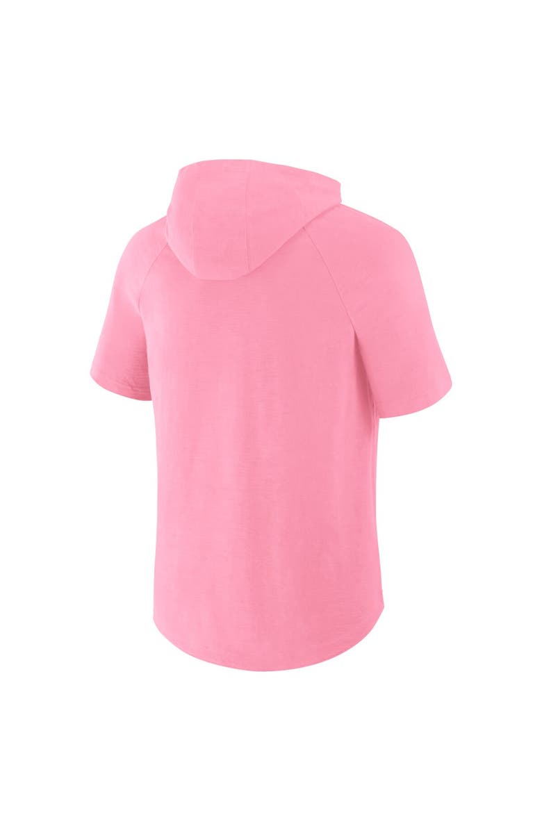 FANATICS Men's Fanatics Pink Inter Miami CF Hat Trick Stadium Slub Raglan Short Sleeve Pullover Hoodie, Alternate, color, 