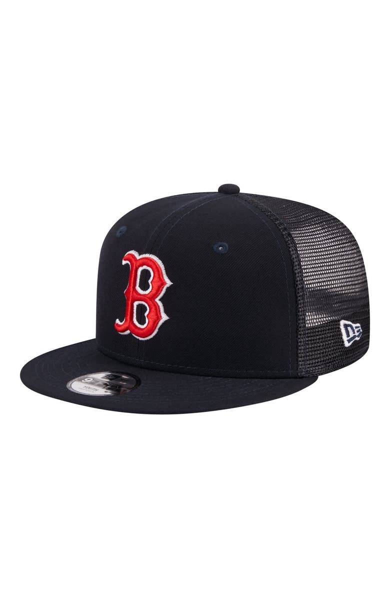 New Era Youth New Era Navy Boston Red Sox 9FIFTY Trucker Snapback Hat, Main, color, Navy