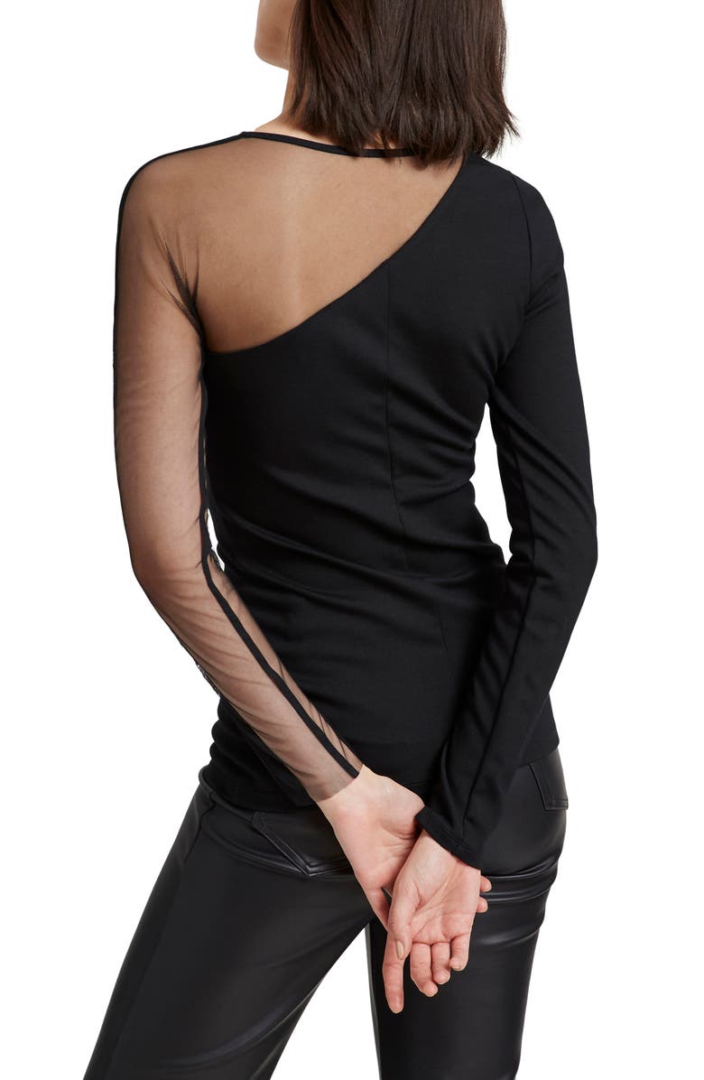 Marcella Nolita Mesh Top, Alternate, color, Black
