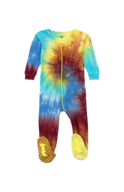 Footed Tie Dye Cotton Matching Family Pajamas (Baby)