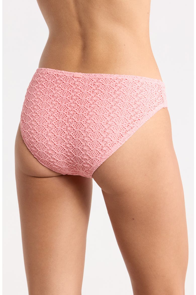 Net Overlay Hipster Bikini Bottoms, Alternate, color, PETAL PINK