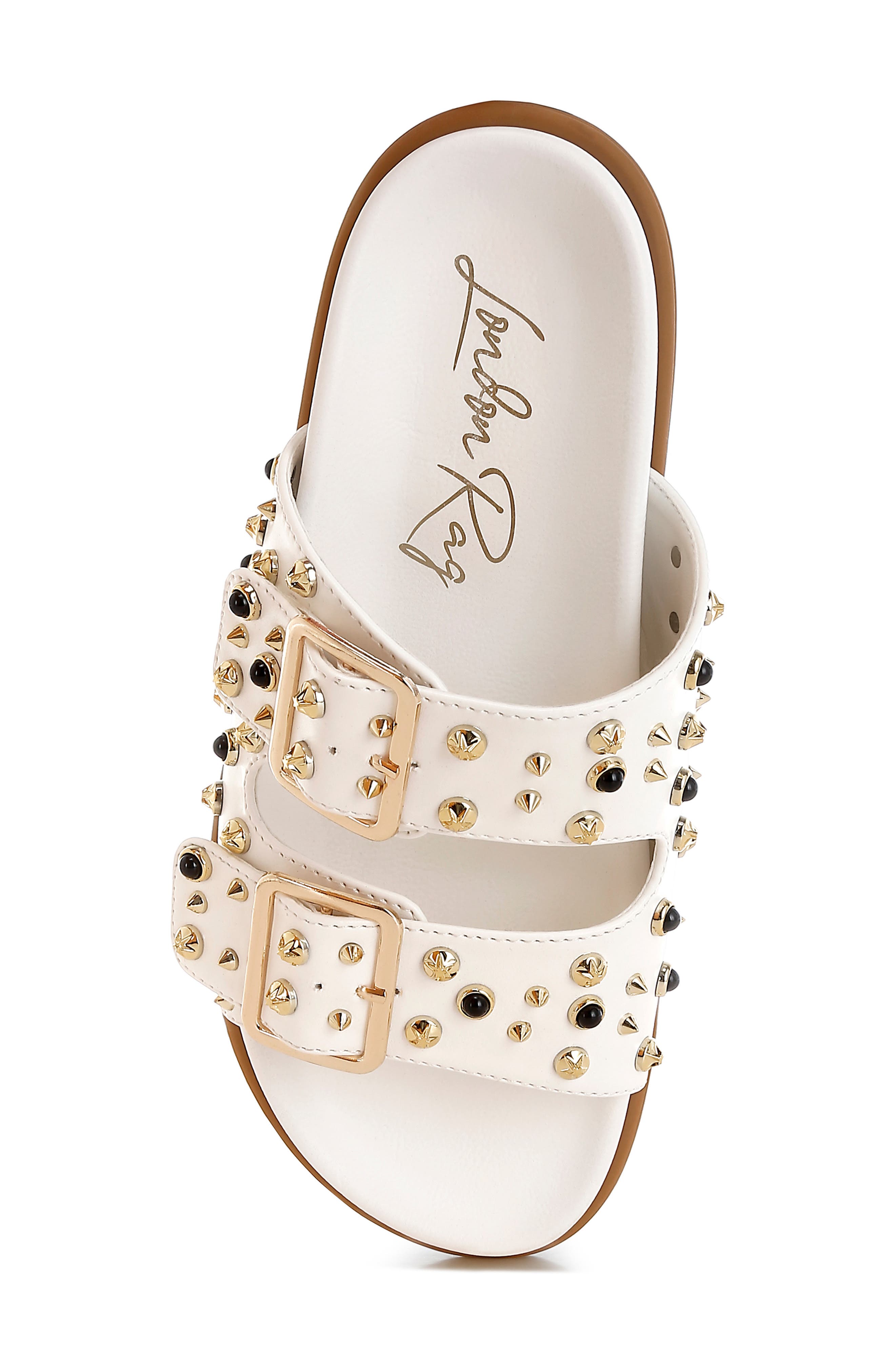 Lumina Studded Slide Sandal, Alternate, color, WHITE