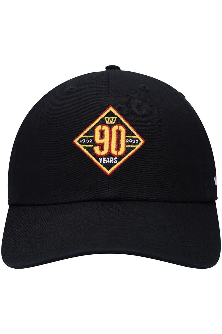 Men's '47  Black Washington Commanders 90th Season Clean Up Adjustable Hat, Alternate, color, Black