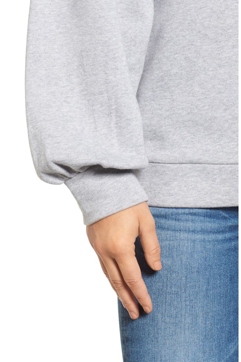 Blouson Sleeve Sweatshirt, Alternate, color, GREY