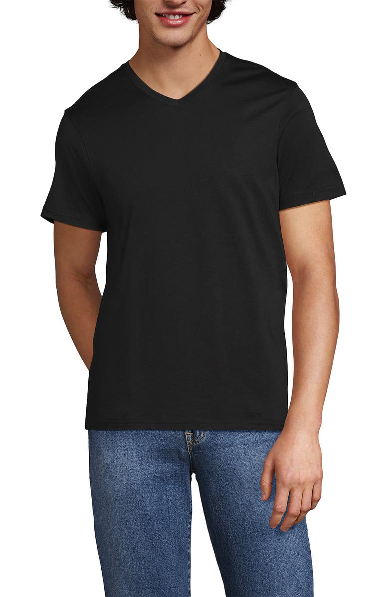 Lands' End Short Sleeve Supima V-Neck Tee, Main, color, 