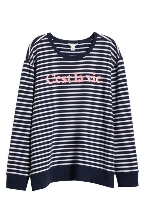 CASLONR CASLON(R) C'EST LA VIE STRIPE SWEATSHIRT