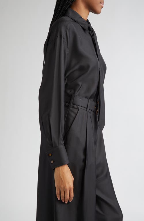 Zimmermann Relaxed Tie Silk Button-up Shirt In Black