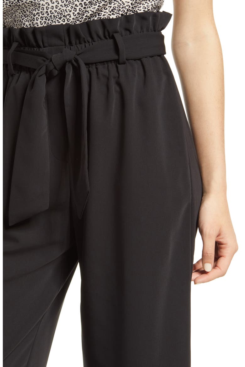 x BFF Maddie Paperbag Waist Culottes, Alternate, color, BLACK