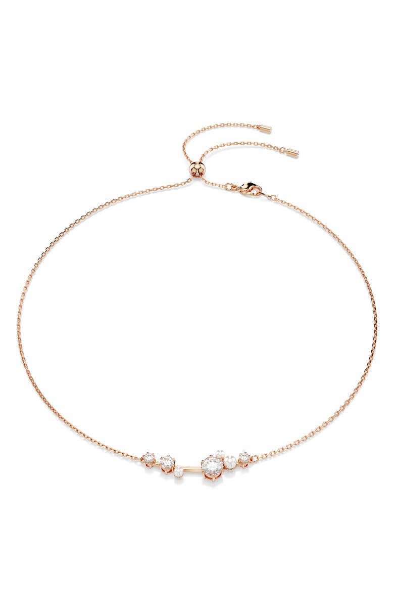 Swarovski Constella Necklace, Main, color, White/ Silver