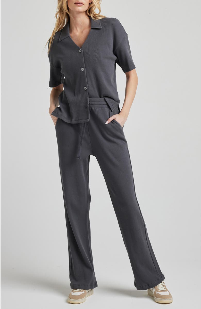 Losano Organic Cotton Button Down Shirt, Alternate, color, Charcoal