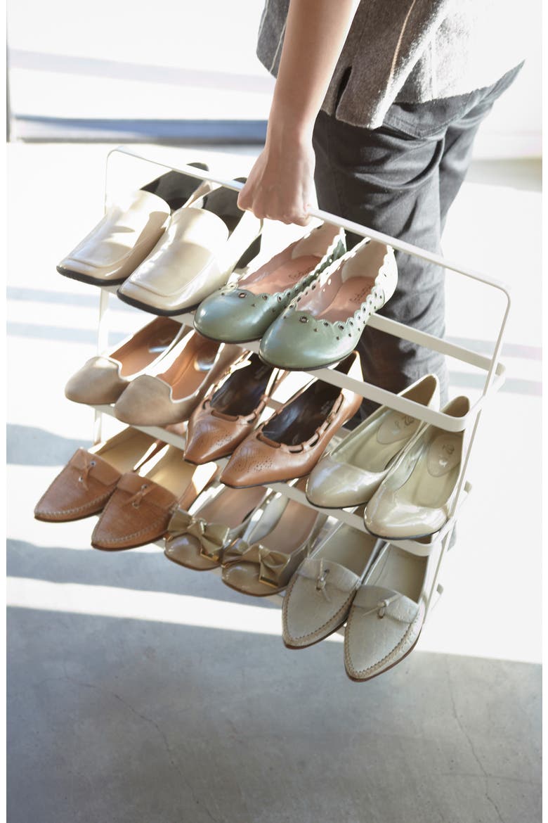 Steel Tower Shoe Rack, Alternate, color, WHITE