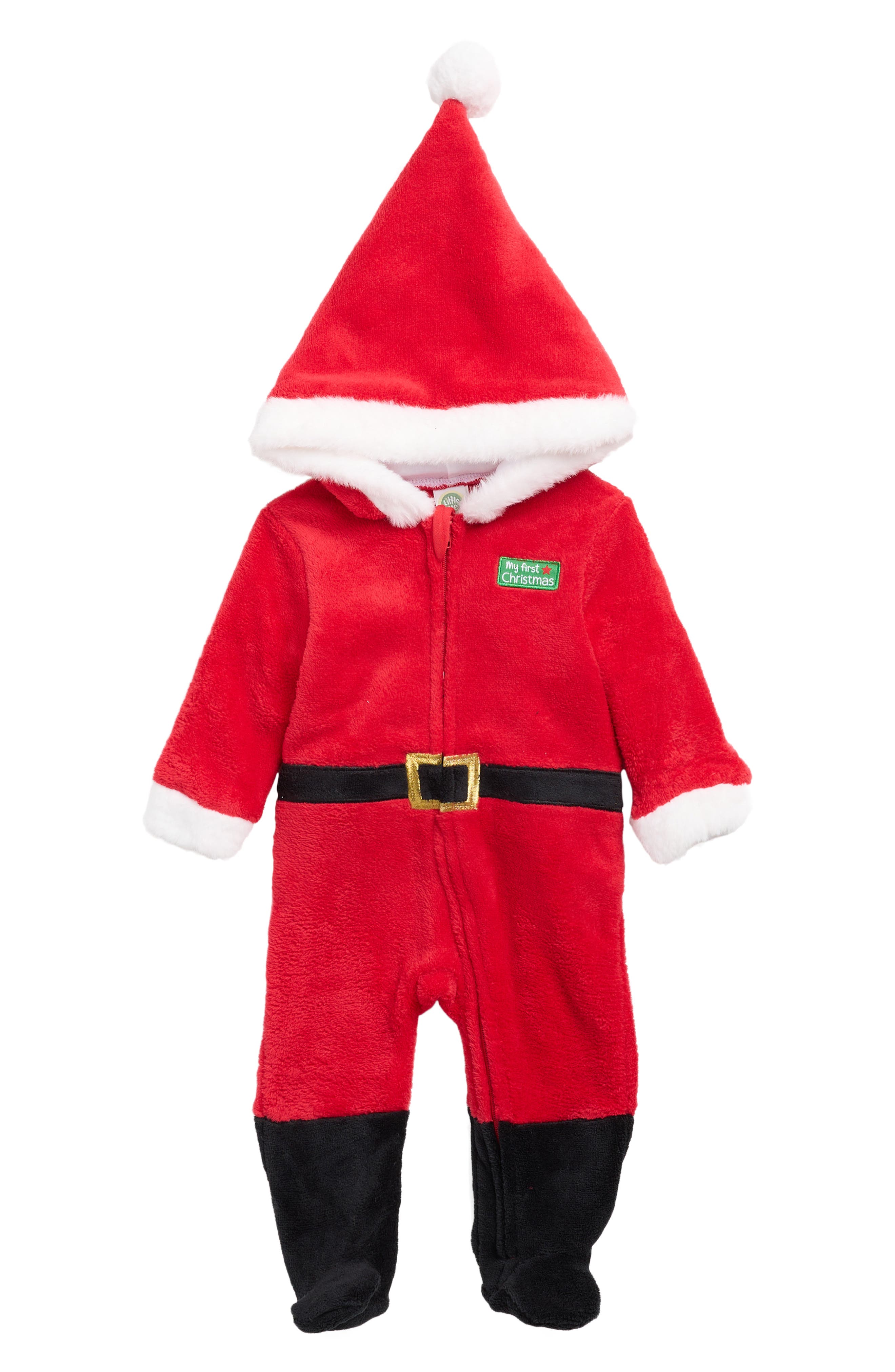 Little Me Santa Hooded Footie