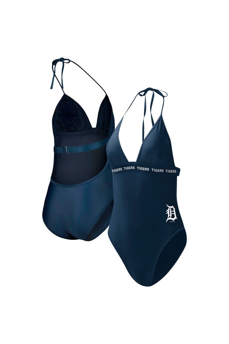 Women's G-III 4Her by Carl Banks Navy Detroit Tigers Full Count One-Piece Swimsuit, Main, color, Navy