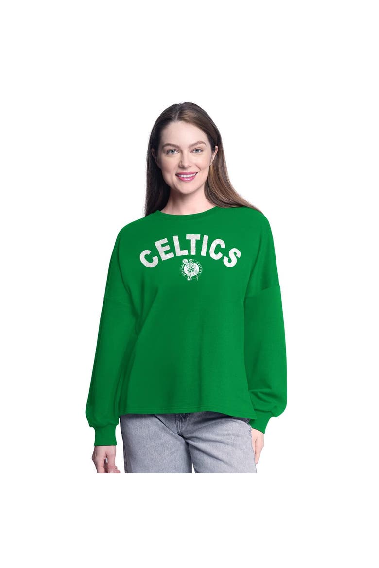 Women's G-III 4Her by Carl Banks Kelly Green Boston Celtics Athletic Pullover Sweatshirt, Main, color, Kelly Green