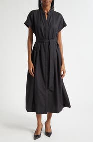 Eleventy Belted Wool Blend Midi Dress