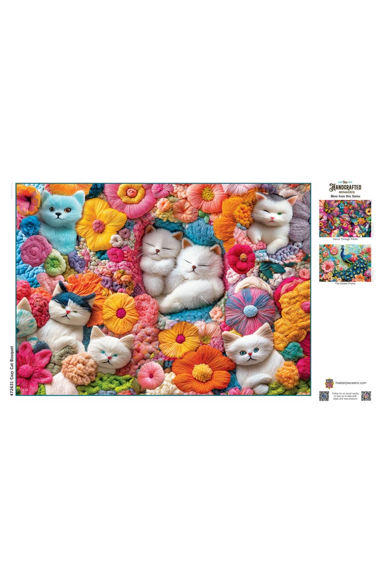 Cozy Cat Bouquet 1000 Piece Puzzle, Alternate, color, Multicolor