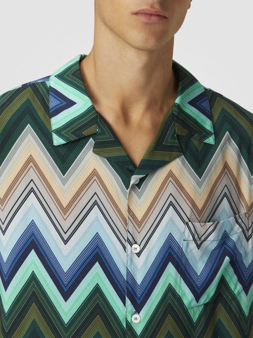 Missoni Viscose Bowling Shirt With Macro Zigzag And Breast Pocket In Multi