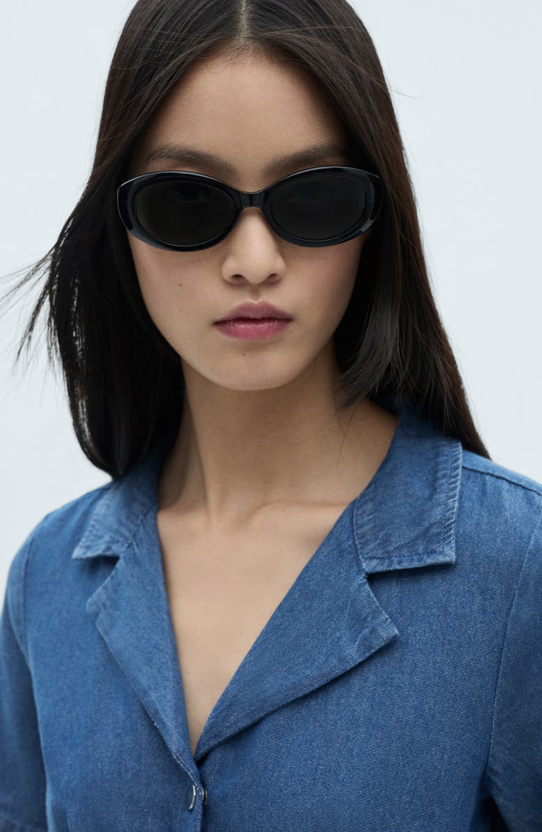 MANGO Denim Wide Leg Jumpsuit, Alternate, color, 