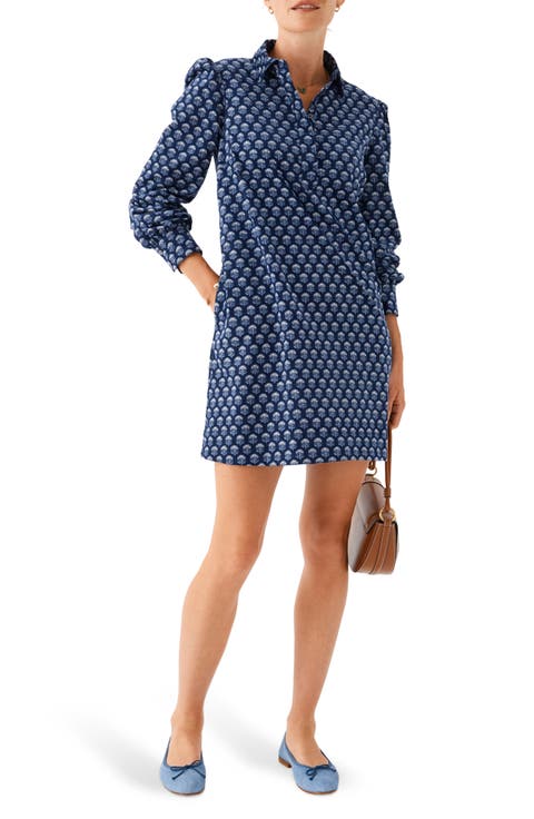 Long Sleeve Cotton Corduroy Popover Dress